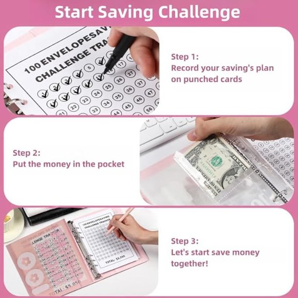 Clear 100 Envelopes Money Saving Challenge Kit - Picture 3 of 5